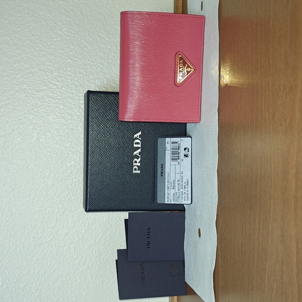 Prada Pink Saffiano Leather Bi-fold Wallet